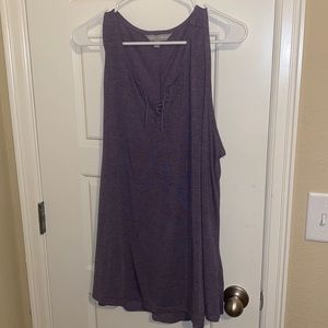 Purple tank with lace-up chest